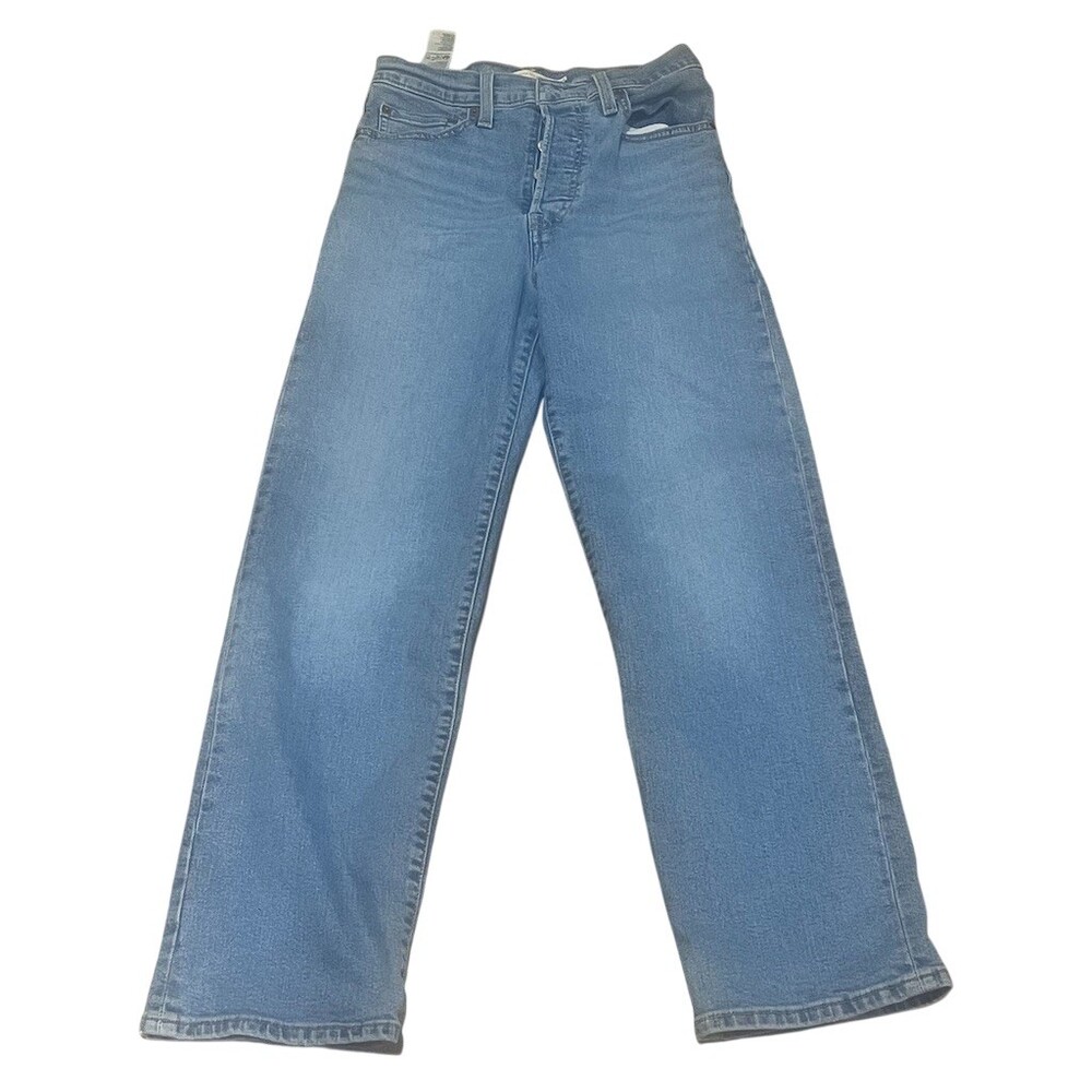 Levi’s Jeans Womens Size 27 Blue Light Wash High Rise Wide-Leg Button Fly